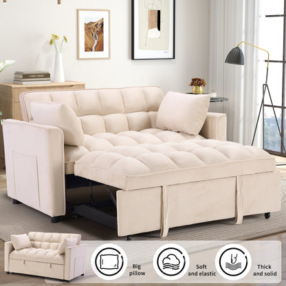 3-In-1 Multifunctional Modern Sofa Bed, Comfortable Double Sofa With Pillows, 5 Colors Choices