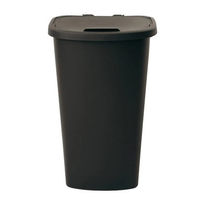 Black, 11-Gallon Plastic Kitchen Trash Can with Lift-Top Lid, Spacious Home Waste Bin