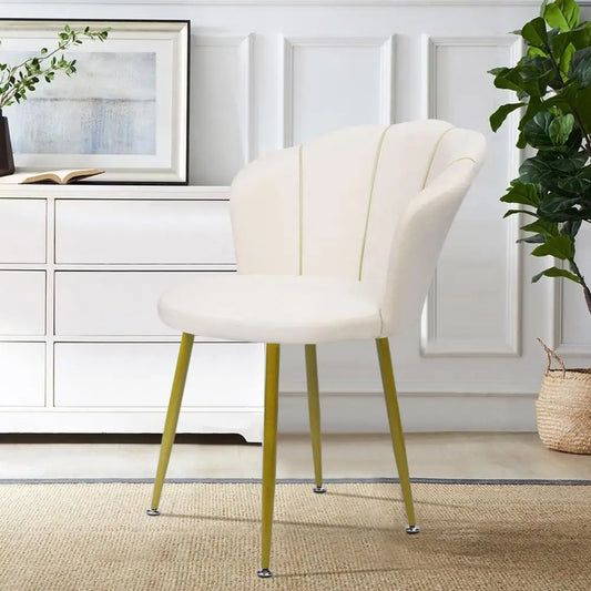 1Pc Vanity Chair with Gold Legs and Back