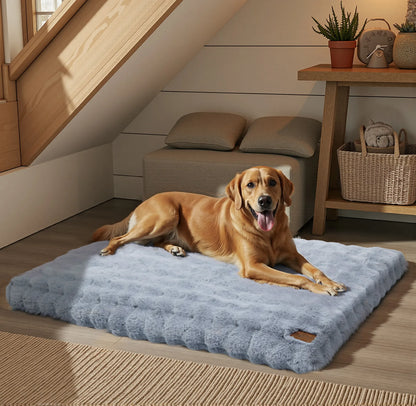 Fluffy Dog Bed for Small, Medium and Large Dogs, Plush Faux Fur, Calming, Anti Anxiety, Washable, Soft, Warm Dog Bed, Selection of Sizes and Color