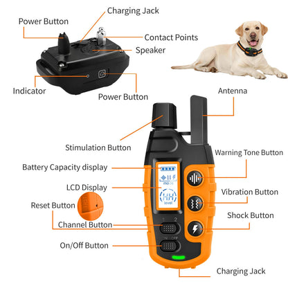 3300Ft Electric Dog Training Collar with Remote Control, Waterproof, for 5-120lbs Dog with Shock Vibration, Choice of 3 Colors, Choice of 1 or 2 Collars