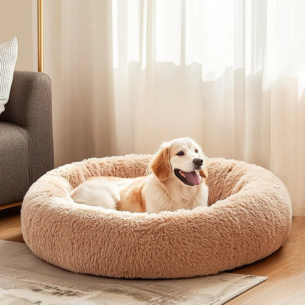 Cozy, Anti-Slip, Round Dog Bed, Soft, Plush, Waterproof. and Washable for Small or Medium Dogs/Cats ,Reduces Anxiety