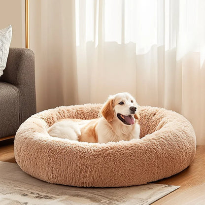Cozy, Anti-Slip, Round Dog Bed, Soft, Plush, Waterproof. and Washable for Small or Medium Dogs/Cats ,Reduces Anxiety