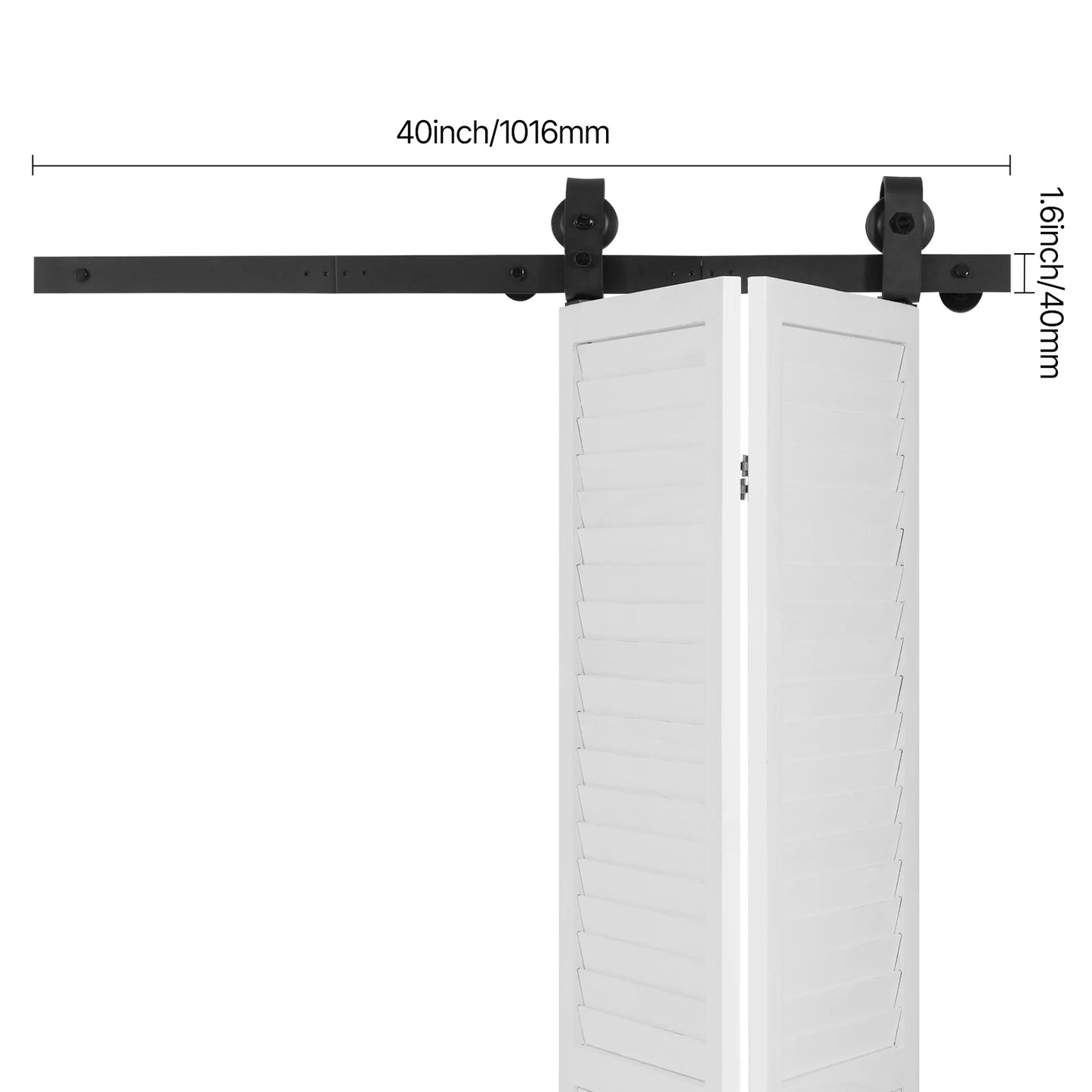 Bi-Folding, Sliding Barn Door, Hardware Track Kit, Top Mount Track Kit, Slide Smoothly & Quietly, Easy to Install Choice of Size