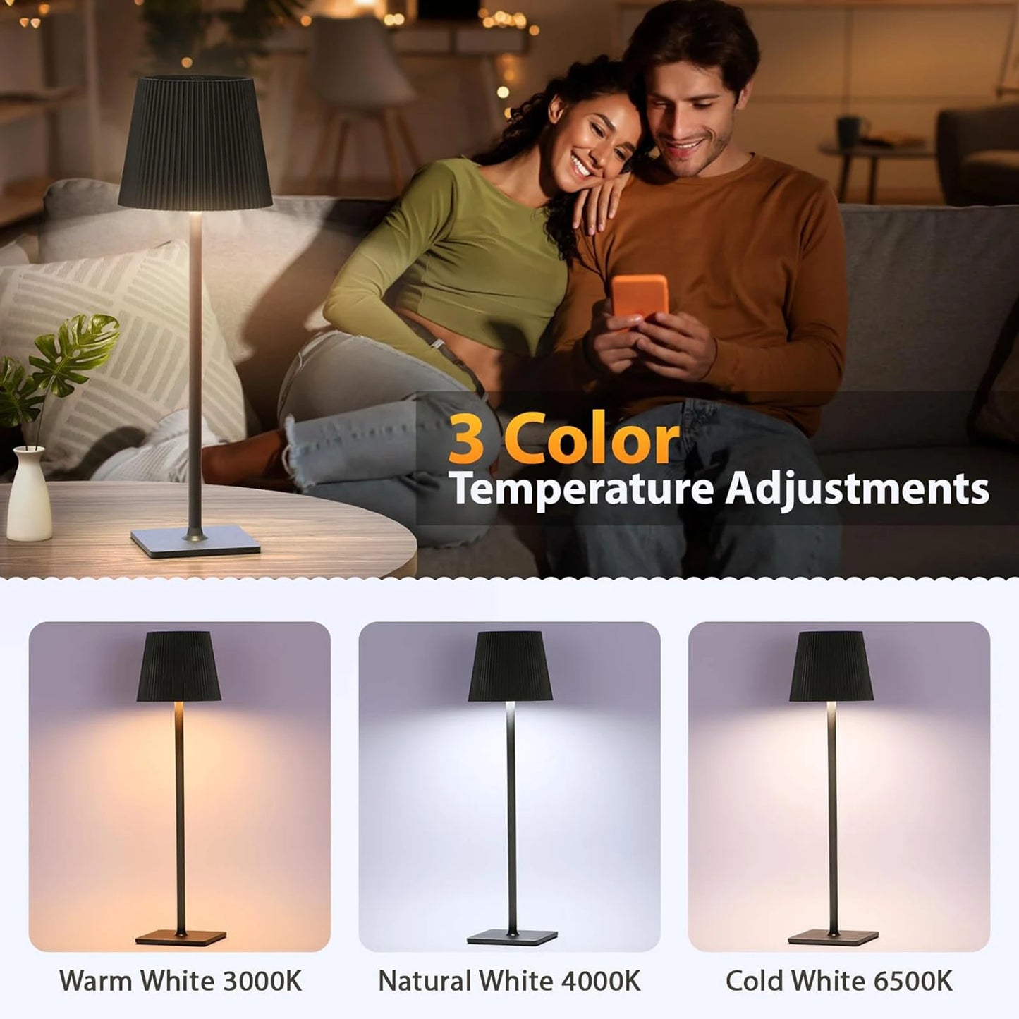2 Modern LED Table Lamps for Living Room 
or Bedroom