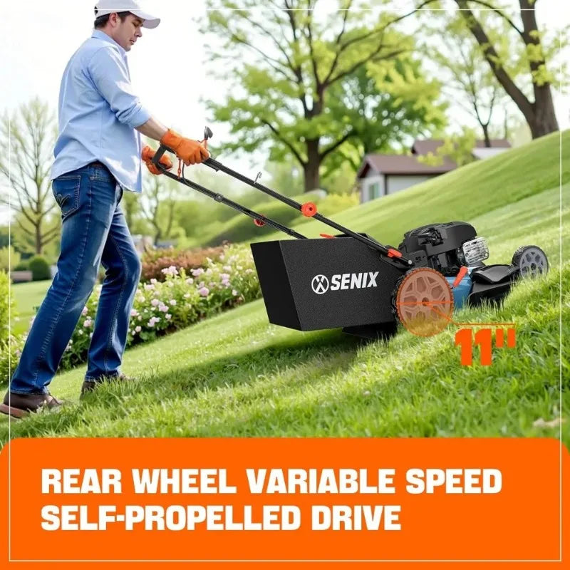 22-Inch Self Propelled Gas Lawn Mower with 163 cc 4-Cycle Engine, 3-in-1 Rear Wheel Drive, Variable Speed Lawnmower