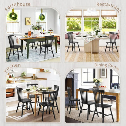 Best Dining Chairs Set of 4, Spindle Back Wood Dining Chairs