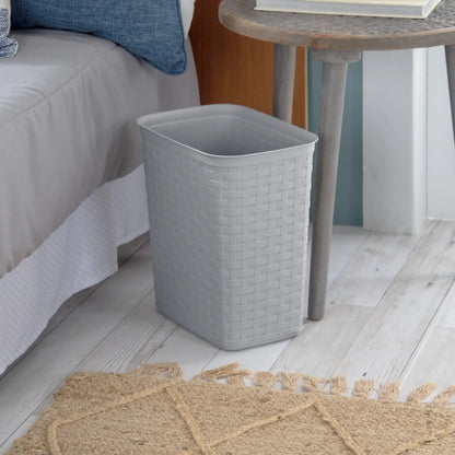 3.4 Gallon Weave Trash Can, Plastic, Bedroom