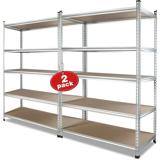 5-Tier Storage Shelving Unit, 48”W x 24”D x 72”H, Adjustable, Heavy Duty Aluminum Alloy Shelf, 2750 lbs Load Capacity