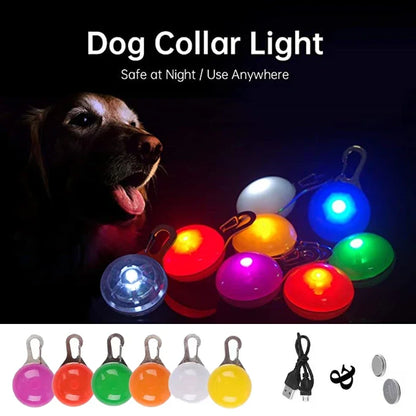 Led Dog Collar Pendant, Rechargeable, Pet USB Luminous Collar Pendant, Pet Flash Light, Collar Accessory