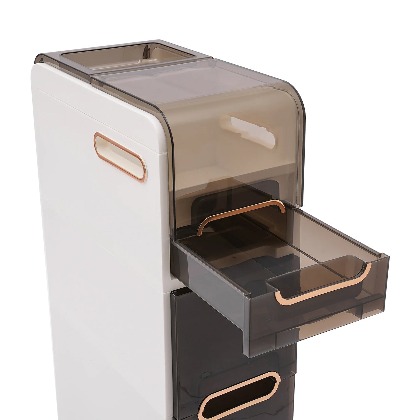 Modern Bathroom Cabinet, PP Toilet Sideboard, Narrow Bathroom Storage Cabinet with 2/3/4 Drawer Storage, Floor Shelf