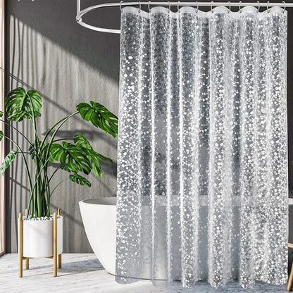 2025 Transparent Bathroom Shower Curtain 180x180, Waterproof, Mildew-Proof, 3D , 12 hooks included