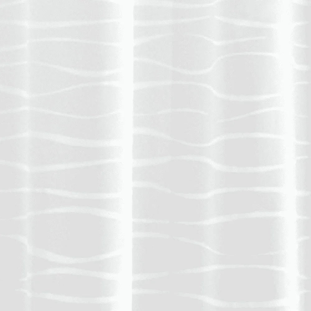 Waterproof PEVA Shower Curtain with Decorative Wave Design and 12 Durable C-Hooks, 70x72 Inches