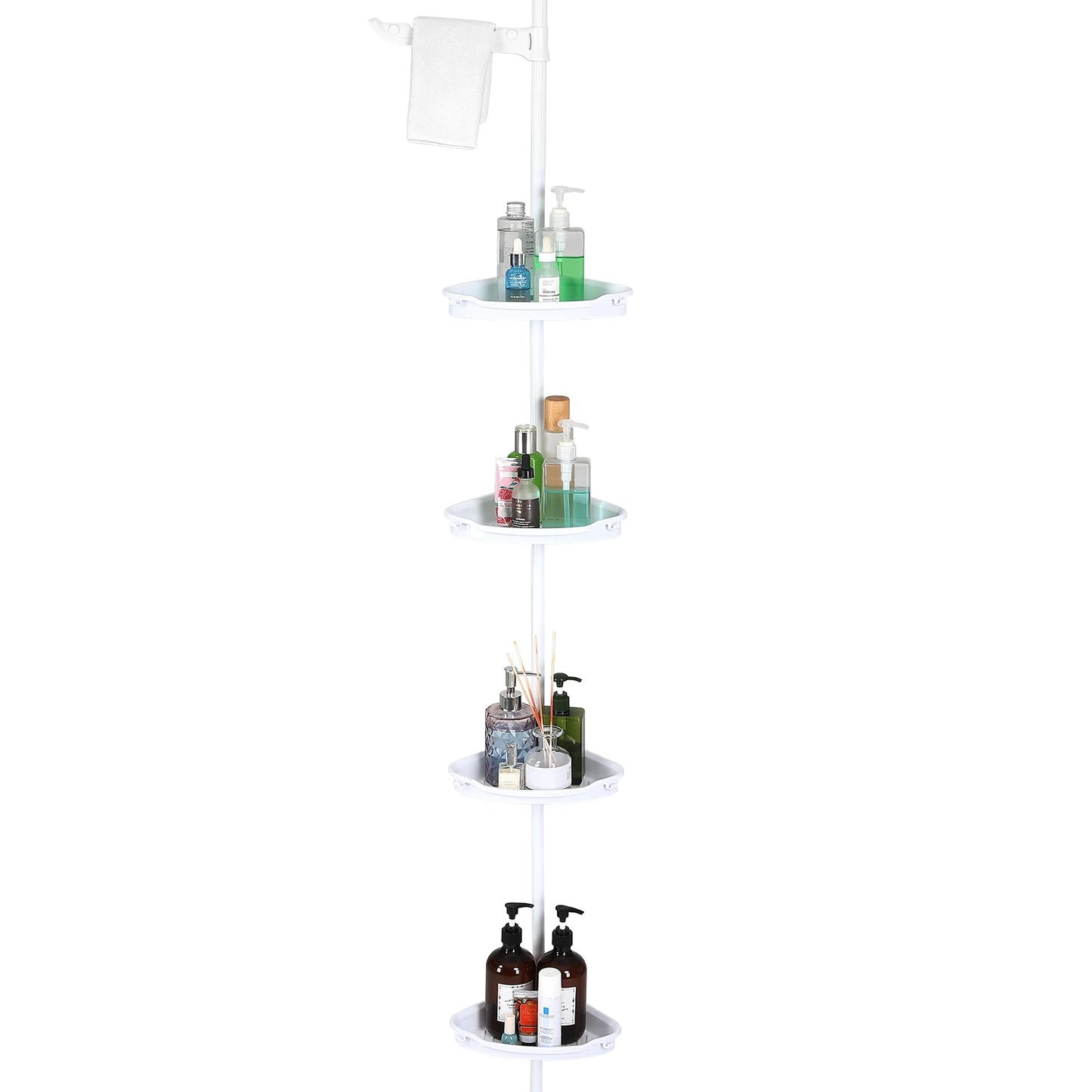 4-Layer Telescopic Corner Storage Rack Bathroom, Shampoo and Shower Gel Storage Rack, Shower Organizer