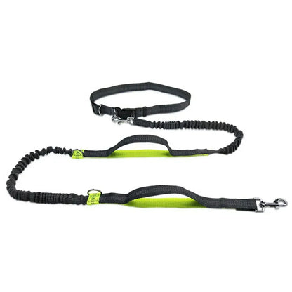 Reflective Leash Traction Leash, Running Leash, Elastic, Hands Free, Metal D-ring, 2 Bungees, Selection of 3 Colors