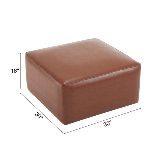 Modern PU Upholstered, Sectional Ottoman, Durable Wood Frame