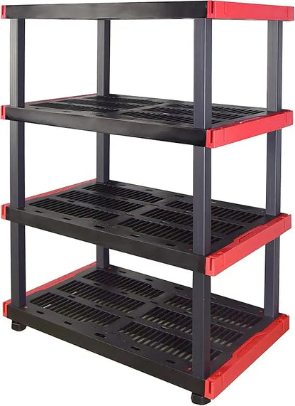 Craftsman, 4-Tier Highly Durable Storage Rack, 200lbs/shelf, (55”H x 40”W x 24”D), Interlocking Shelving Unit, Weather-Resistant