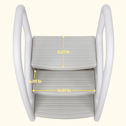 Toddler Step Stool, Kids Step Stool with Handles Sides, Plastic 3 Step Stool for Bathroom Sink, Kitchen Counter, Potty Trainer