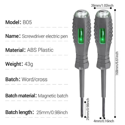 Electric Voltage Tester Pen, High Torque Electricity Tester with magnetic screwdriver