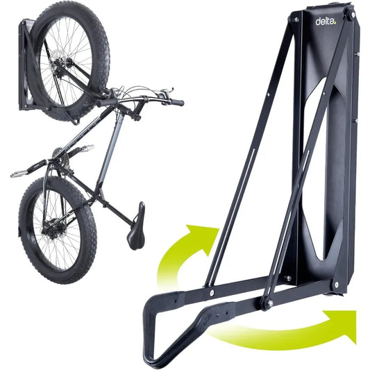 Bike Rack -Garage Wall Mount, Swivels to Save Space - No Lifting Required Vertical Bike Rack