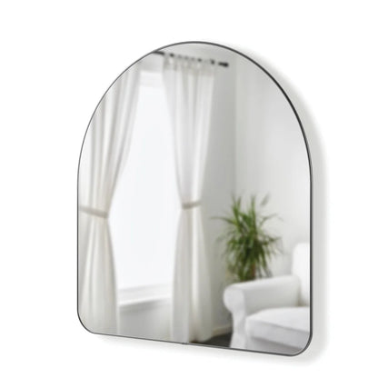 Arched Decorative Wall Mirror 34x36 Inch, Light Boosting, Metallic Finish Wall Mount