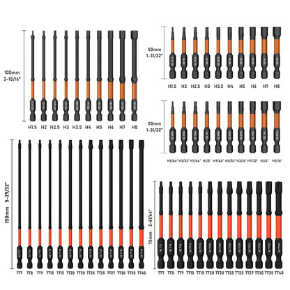 Impact Bit Set-3/6 Inch & Impact Hex Head Allen Wrench, Drill Bit Set-2/4 Inch with CNC Machined Tips, Choice of 3 sets