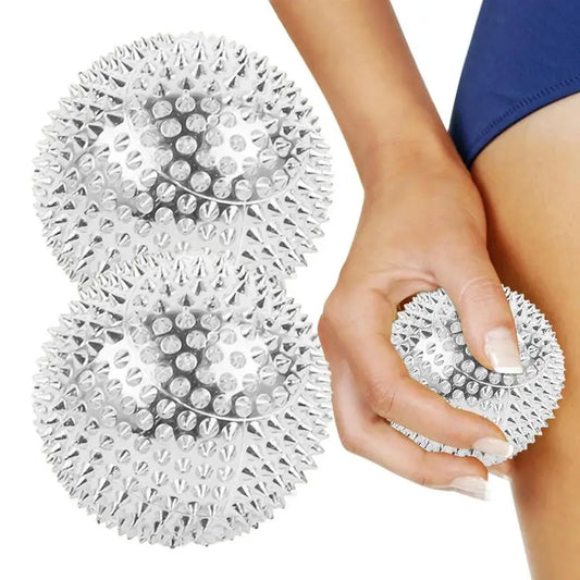 1 Pair Round Hand Exercise Balls, Spiked Massagers, Magnetic Massaging Balls With Dense Spines, 2 Colors, Selection of Sizes