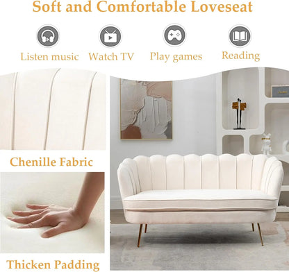 59” Small, Modern ,Chenille Loveseat/Sofa