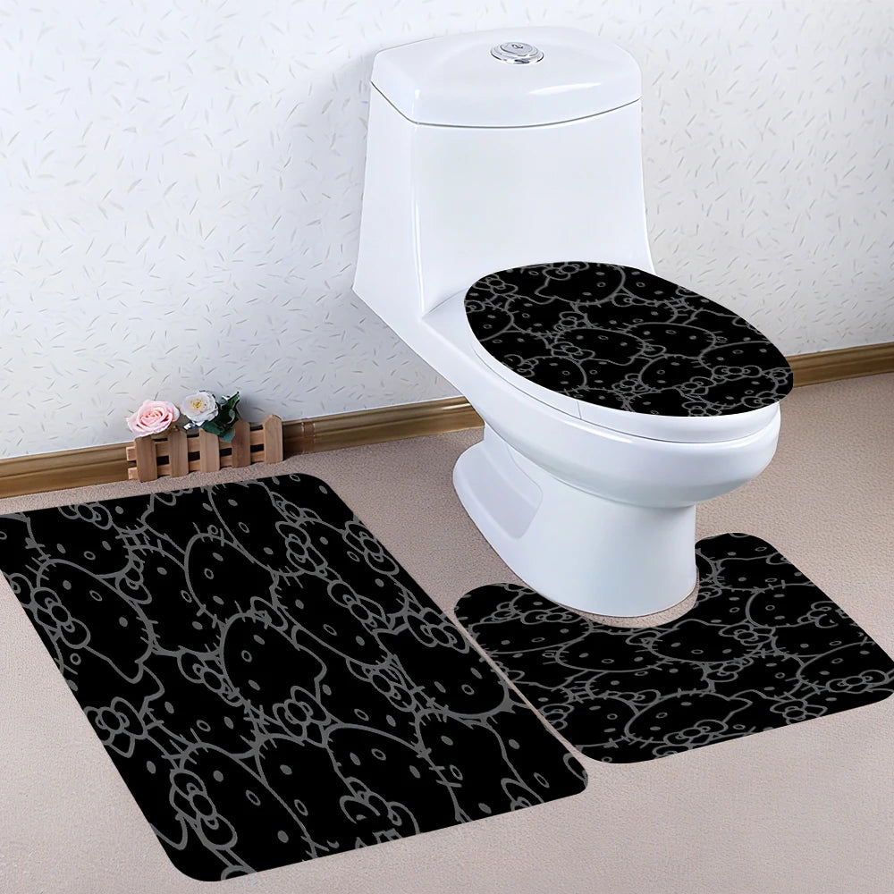 Hello Kitty Bathroom Four-Piece Set - Avant-garde Waterproof Shower Curtain