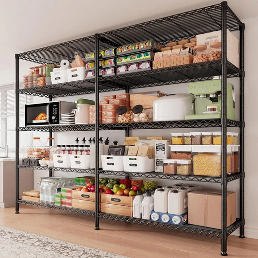 1500LBS Storage Shelves, Metal Shelving Unit, 61.7''W Wire Shelving, 5 Tier, Adjustable Wire Shelves