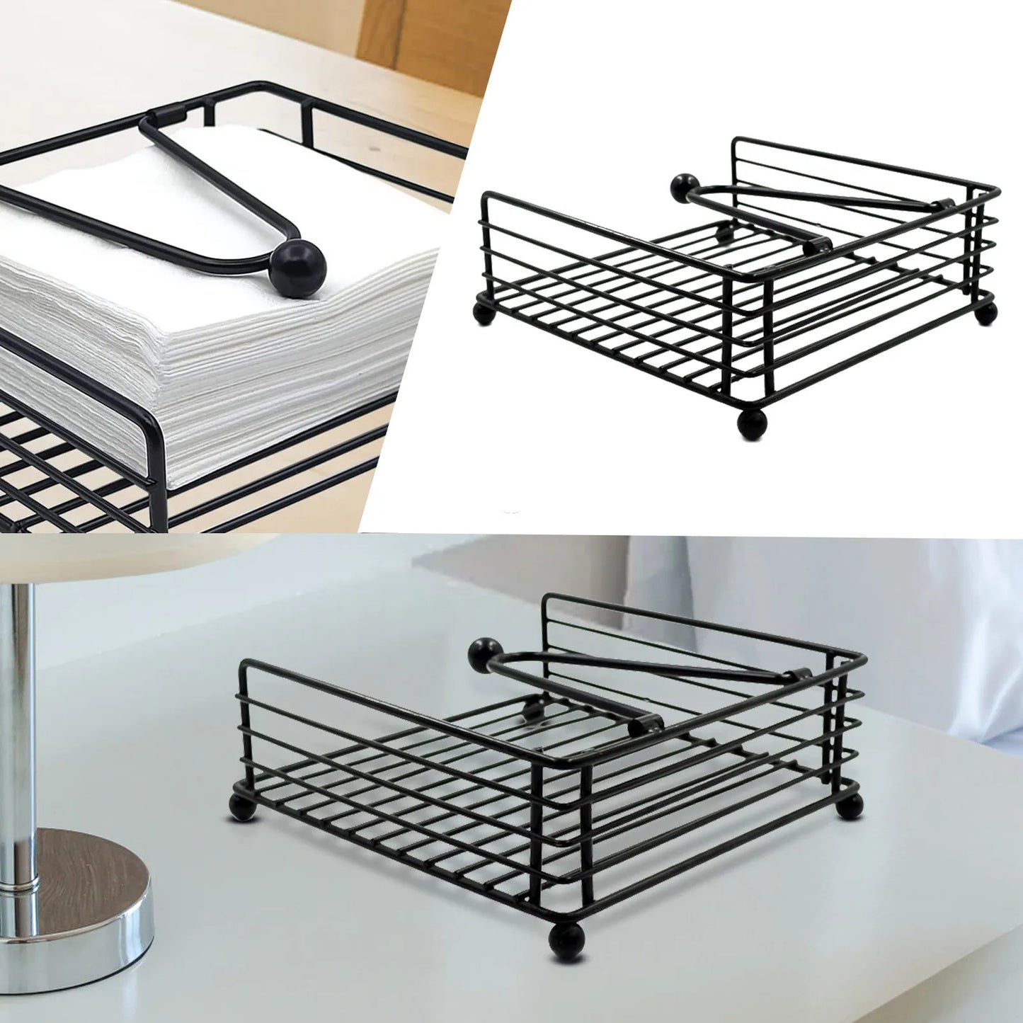 Napkin Holder For Kitchen, Outdoors or RV - Black