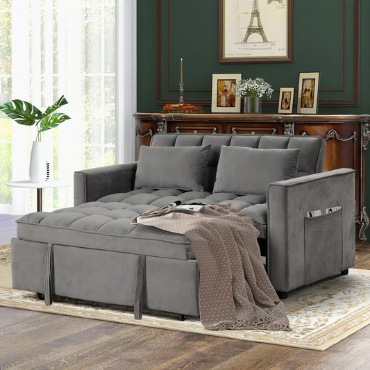 3-In-1 Multifunctional Modern Sofa Bed, Comfortable Double Sofa With Pillows, 5 Colors Choices