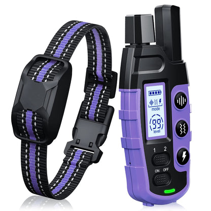 3300Ft Electric Dog Training Collar with Remote Control, Waterproof, for 5-120lbs Dog with Shock Vibration, Choice of 3 Colors, Choice of 1 or 2 Collars