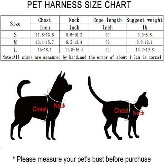 Comfortable and Adjustable Lake Blue Dog/Cat Harness and Leash