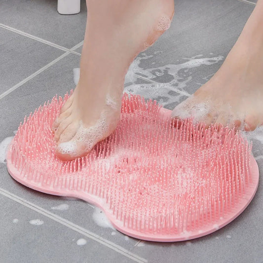 Foot & Back Scrubber, Body Shower Brush, Reusable Wall Mat Back Bathing Tool
