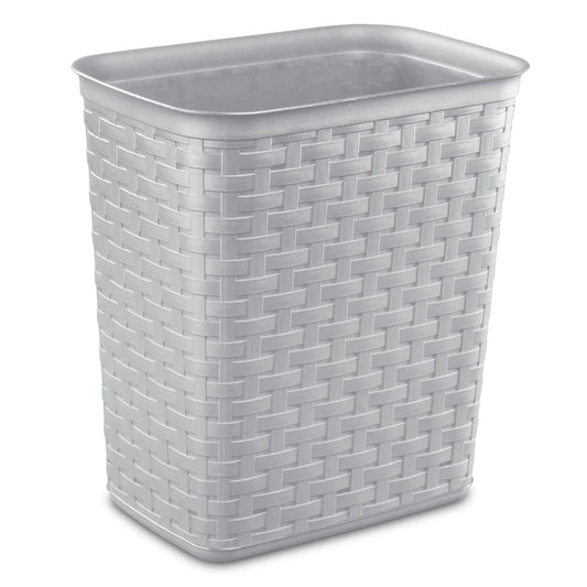3.4 Gallon Weave Trash Can, Plastic, Bedroom