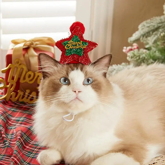 Soft Christmas Kitten/Cat Hat, Green, Red