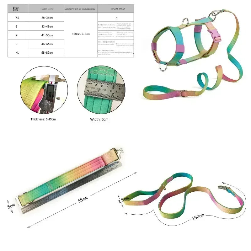 5MM Dog Leash Set, or  Double Nylon Collar, Medium and Large ,  3 Color Choices