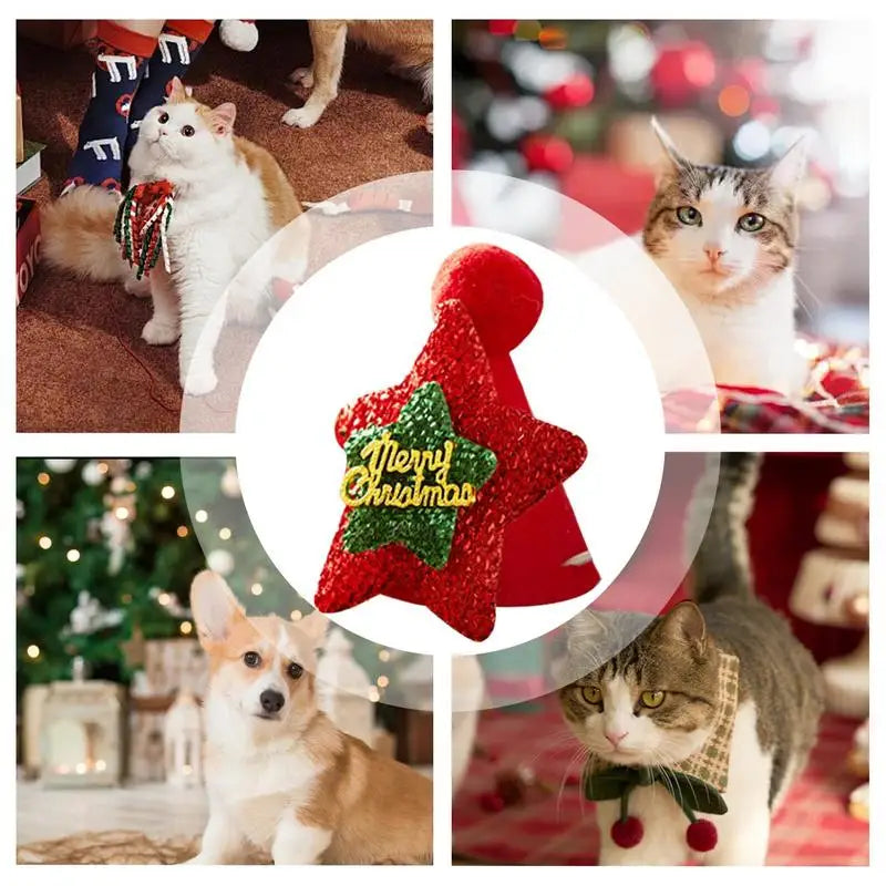 Soft Christmas Kitten/Cat Hat, Green, Red