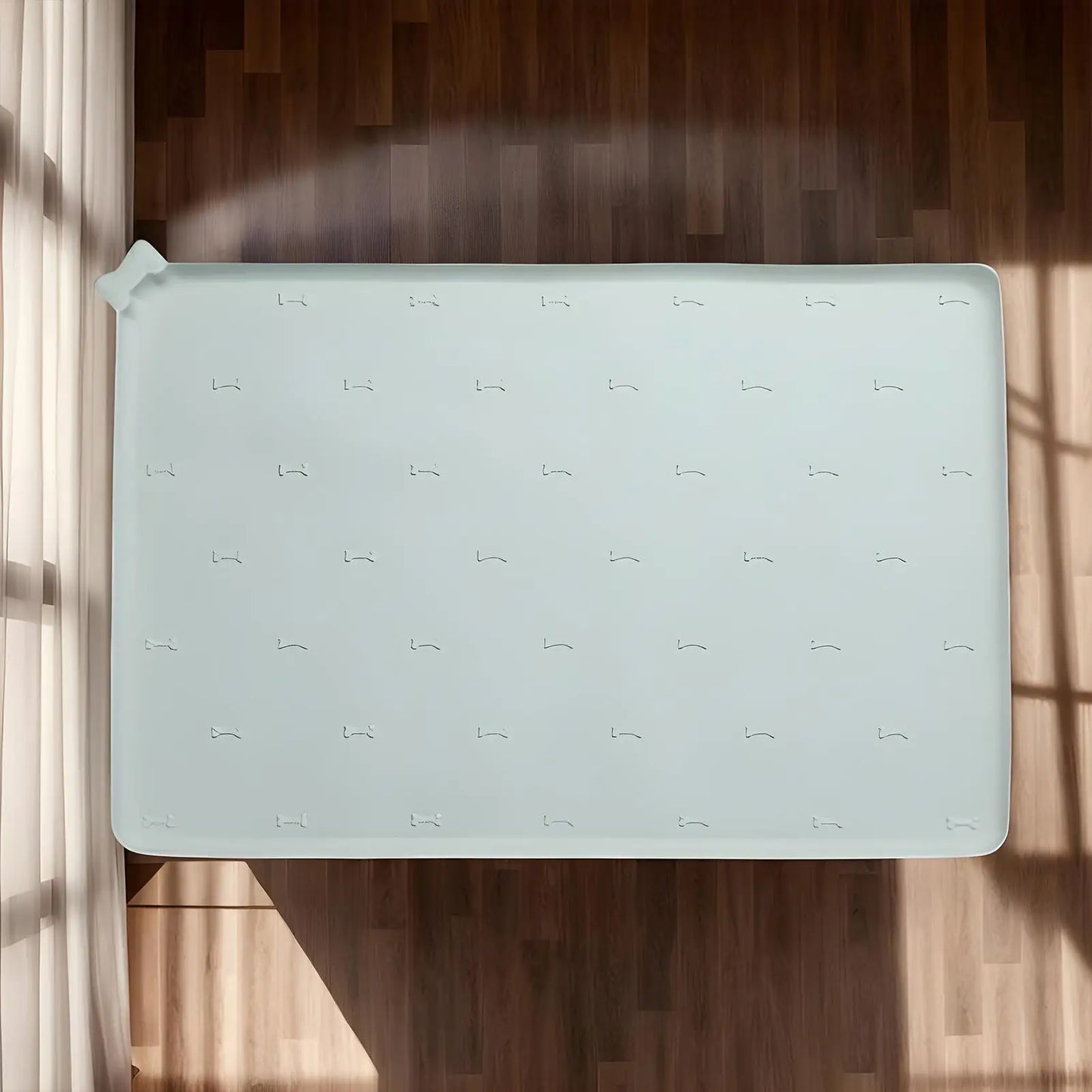 Pet Feeding Mat Pet Food Pad, 23.6 X 15.7 Inch Silicone Non-Slip, Foldable, Fast Drying and Anti-Spill Mat