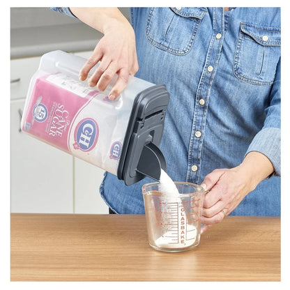 3.5 QT Clear Food Dispenser with Gray Lid,  Airtight Storage