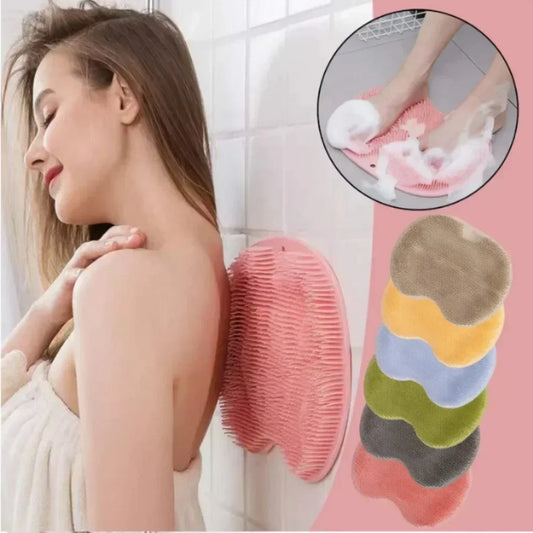 Foot & Back Scrubber, Body Shower Brush, Reusable Wall Mat Back Bathing Tool