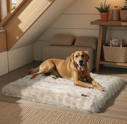 Fluffy Dog Bed for Small, Medium and Large Dogs, Plush Faux Fur, Calming, Anti Anxiety, Washable, Soft, Warm Dog Bed, Selection of Sizes and Color