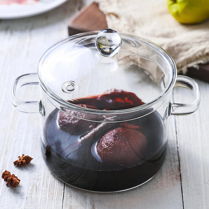 Glass Saucepan with Glass Cover,  2 Pc or 1 Pc Sets