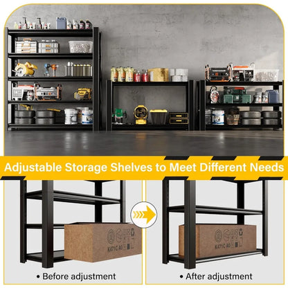 3020 LBS Standing Shelf Unit, 72" H x 48″W x 20" D, Heavy Duty Garage Shelving Unit, 5-Tier Metal Shelves