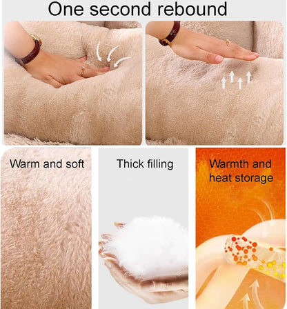 Plush Sofa Bed for Cats and Small or Medium Dogs, Memory Foam Removable, Washable, Soft,