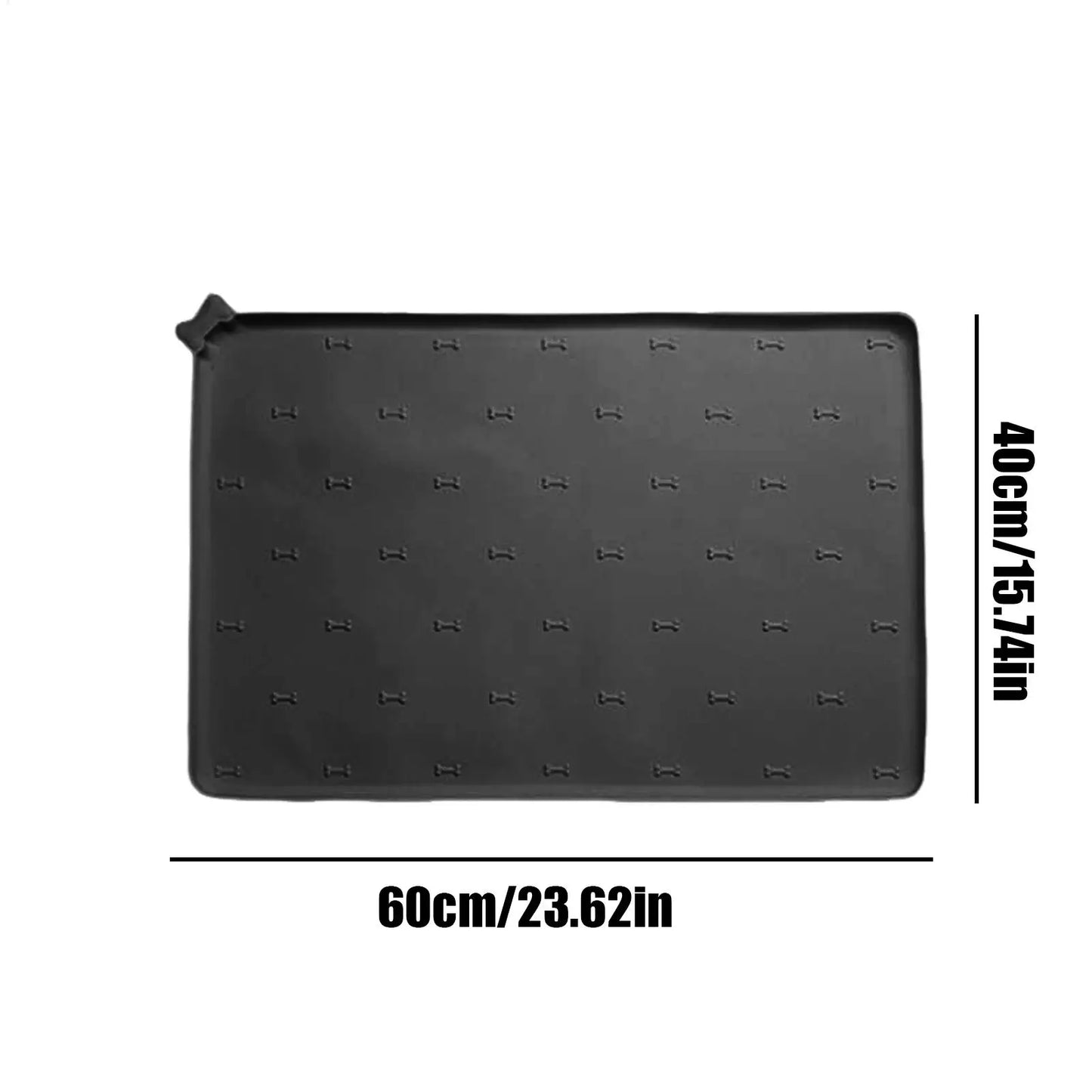 Pet Feeding Mat Pet Food Pad, 23.6 X 15.7 Inch Silicone Non-Slip, Foldable, Fast Drying and Anti-Spill Mat