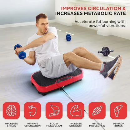 Fitness Vibration Platform Machine - Home Gym and Whole Body Shaker Exercise Workout Trainer