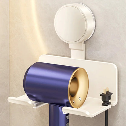 Suction Cup mounted Hair Dryer Holder, Wall Mounted Rack Suction Cup mount for Hairdryer, Stand Cradle, Hand Free Hanger, Bathroom Shelves