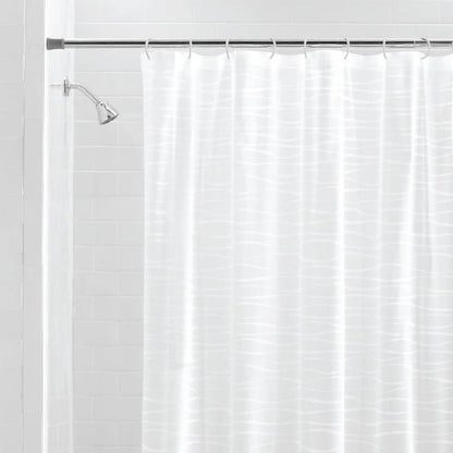 Waterproof PEVA Shower Curtain with Decorative Wave Design and 12 Durable C-Hooks, 70x72 Inches